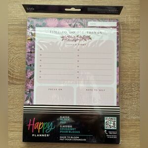 Made to Bloom Happy Planner Block Notepad - 100 Daily Planning Pages 💜✨🪻✨🌼✨💜✨